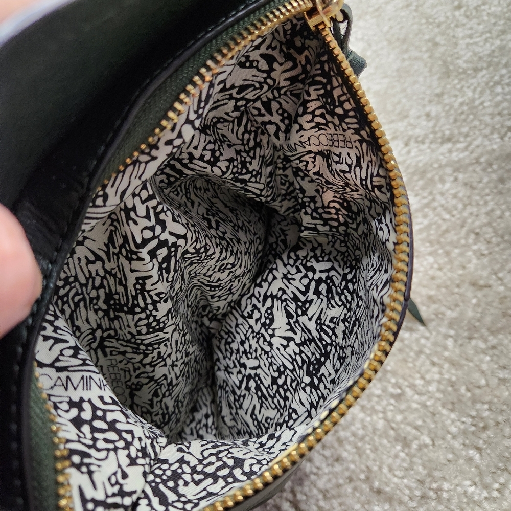 Rebecca Minkoff Jasper Hobo Leather Bucket Bag Hunter Green - Picture 9 of 15
